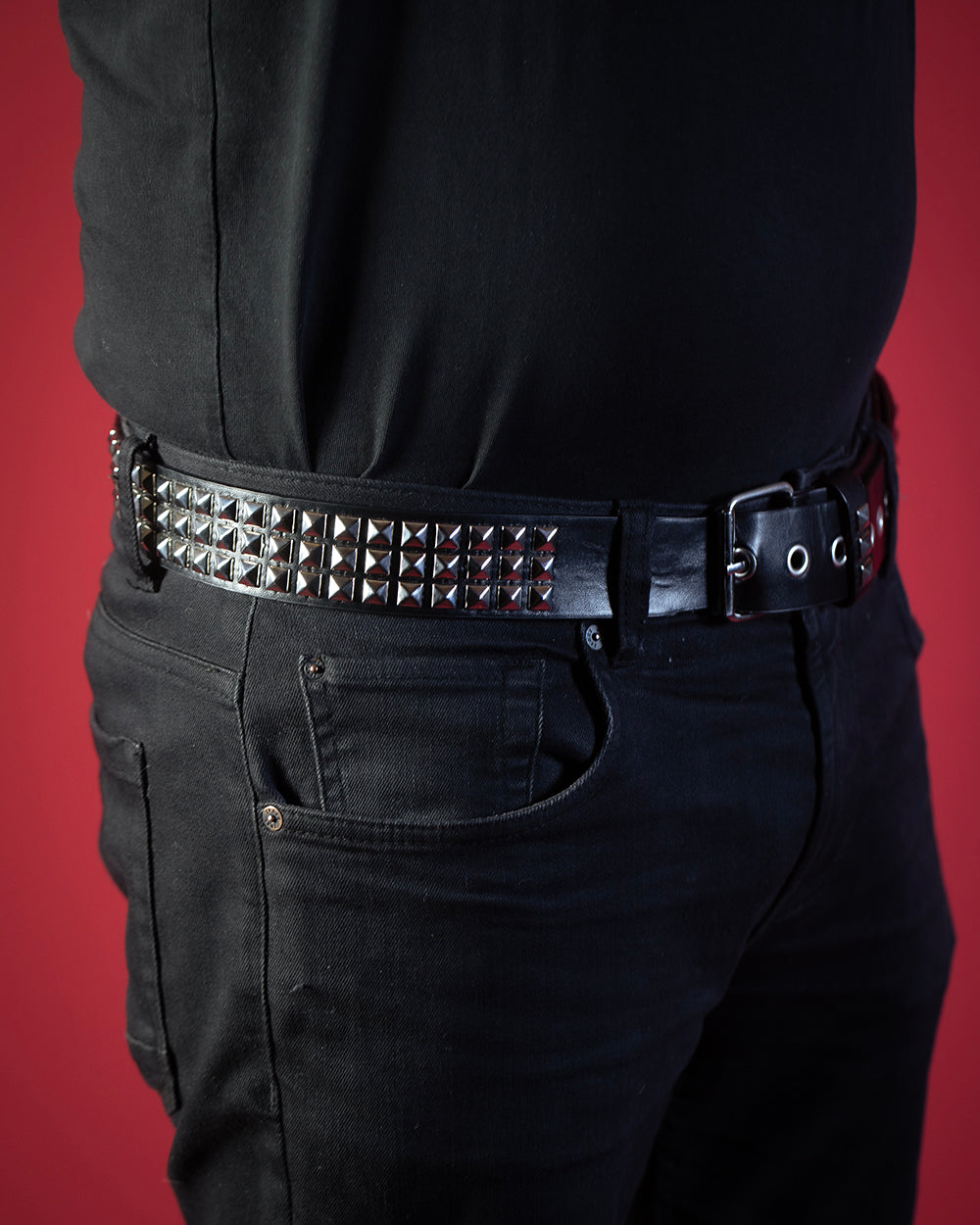 OYT Silver Pyramid Studded Belt