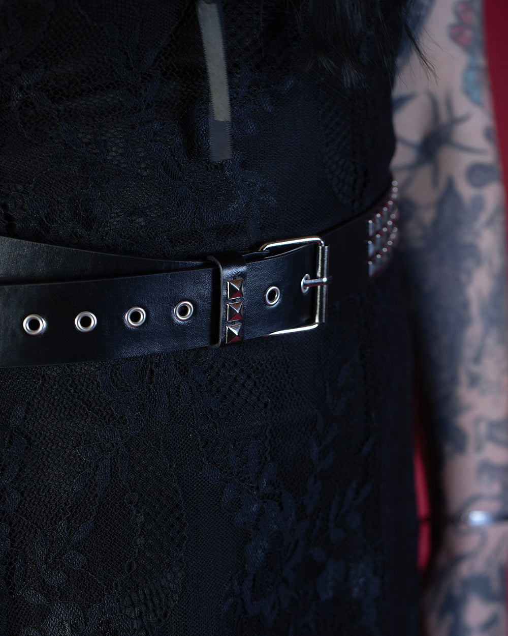OYT Silver Pyramid Studded Belt
