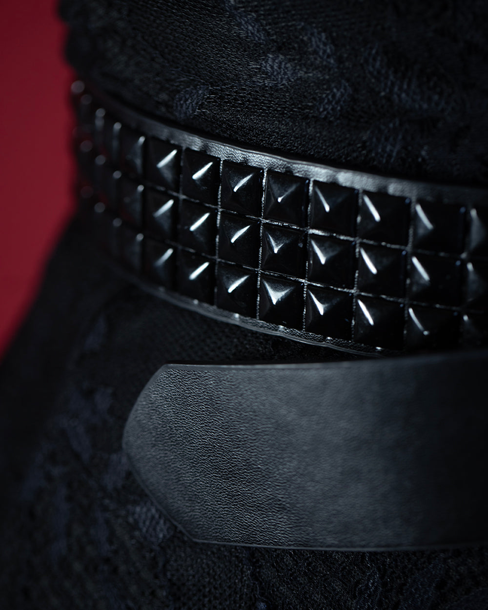 OYT Black Pyramid Studded Belt