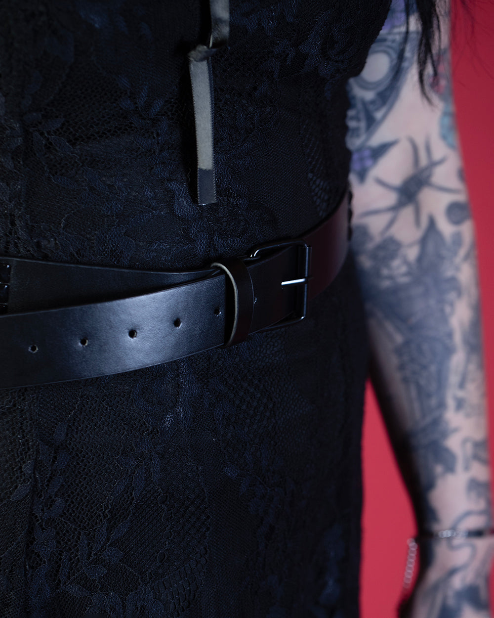 OYT Black Pyramid Studded Belt