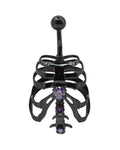 Ribcage Black PVD Navel Bar SS