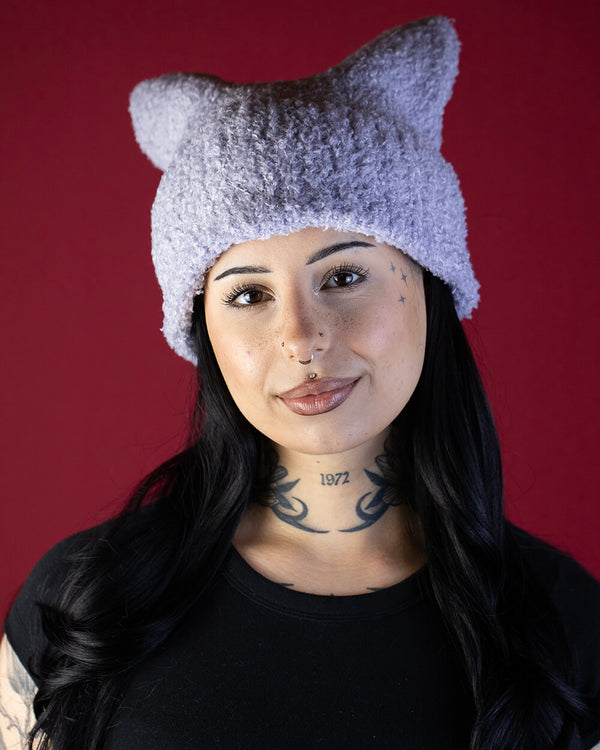 Sweet Vengeance Kitten Ear Lilac Beanie