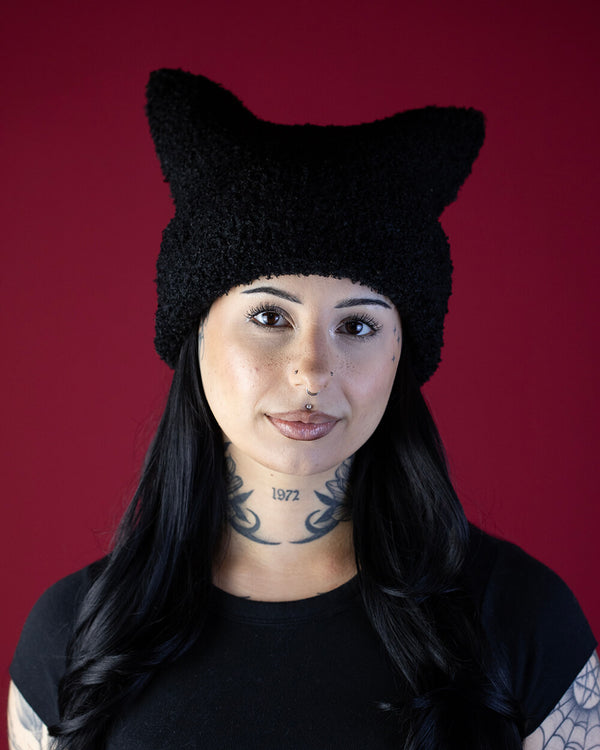 Sweet Vengeance Kitten Ear Black Beanie