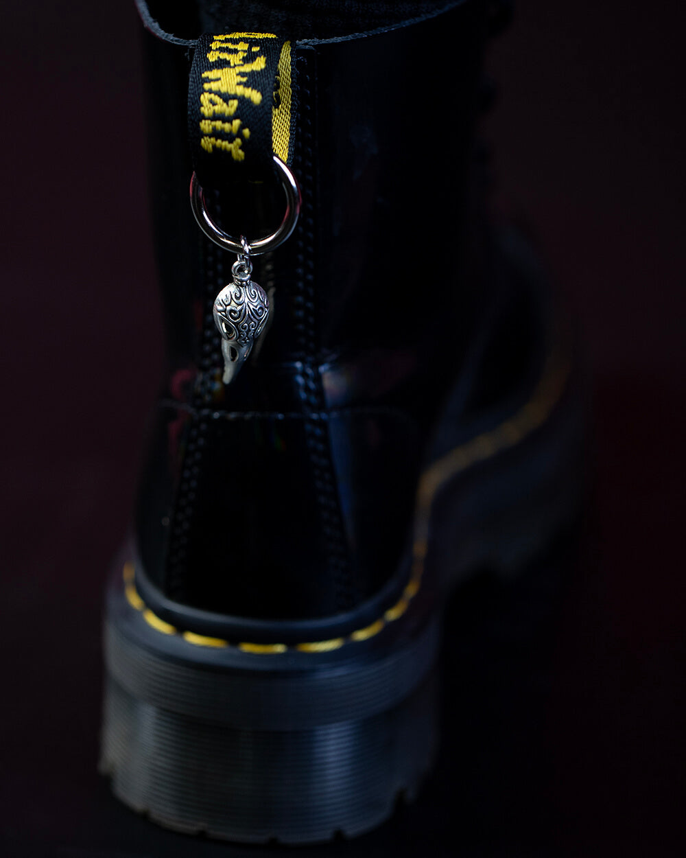 Sweet Vengeance Raven Skull Boot Charm