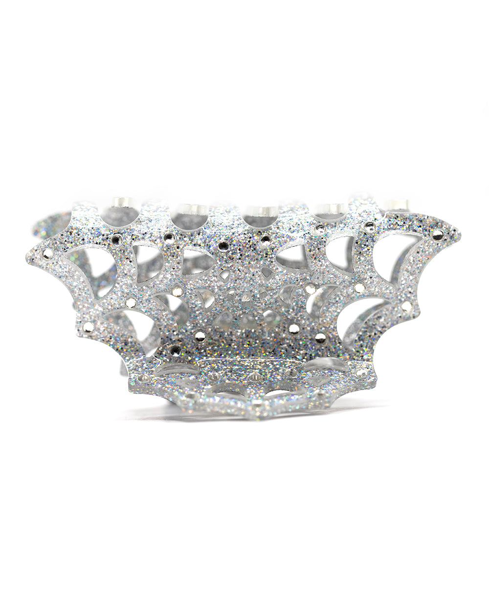 White Glitter Web Hair Clip