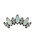 Opal & CZ 16g Titanium Internal Thread Labret Bar