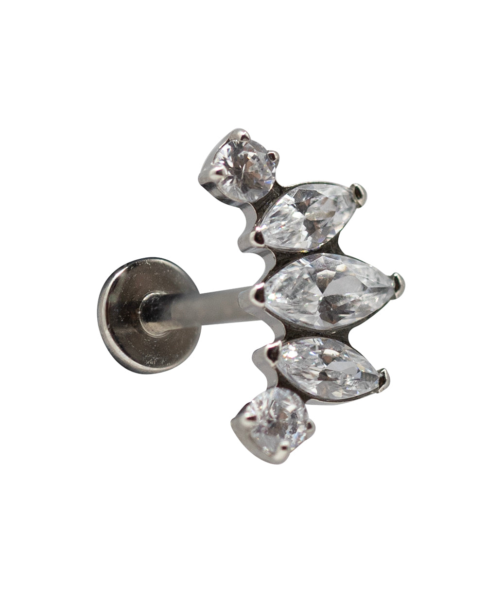 CZ 5 set 16g Titanium Internal Thread Labret Stud