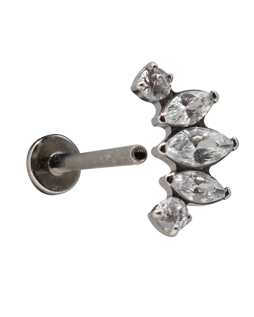 CZ 5 set 16g Titanium Internal Thread Labret Stud