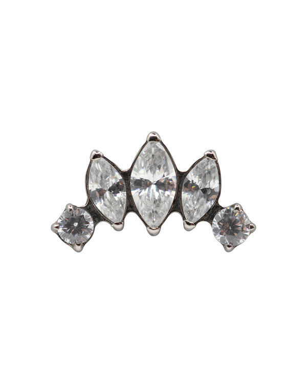 CZ 5 set 16g Titanium Internal Thread Labret Stud 10mm