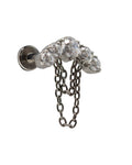 Chains & CZs 16g Titanium Internal Thread Labret Stud 10mm