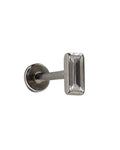 CZ Rectangle Titanium 16g Internal Thread Labret Stud 8mm