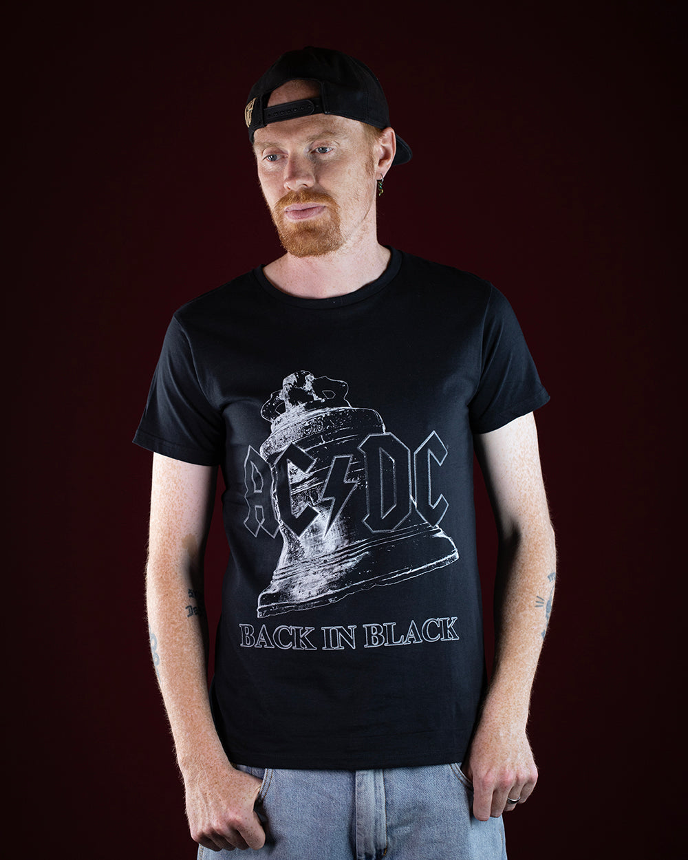 AC/DC Back In Black Bell Black T-Shirt (Licensed Merchandise)