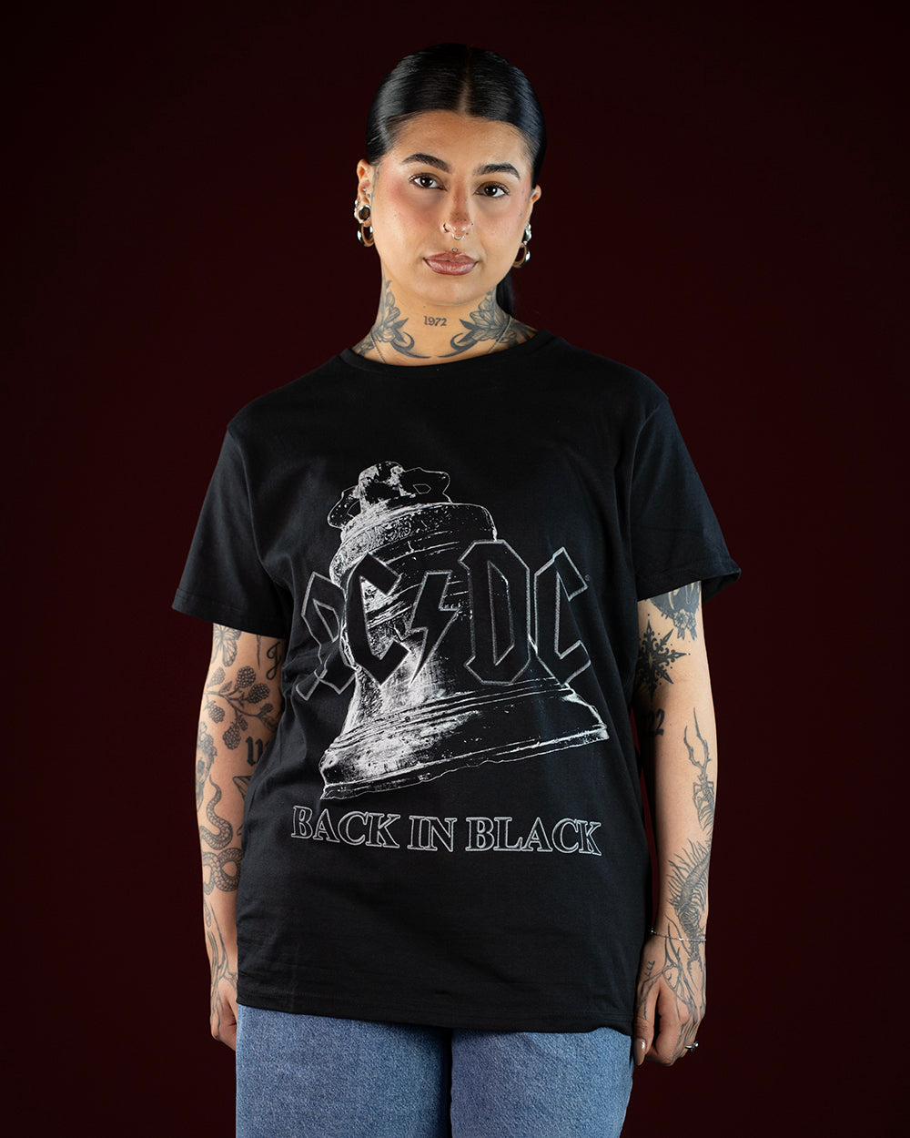 AC/DC Back In Black Bell Black T-Shirt (Licensed Merchandise)