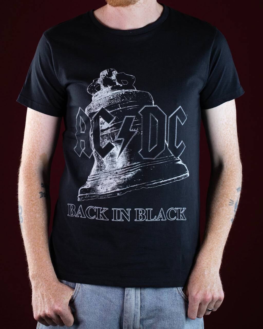 AC/DC Back In Black Bell Black T-Shirt (Licensed Merchandise)