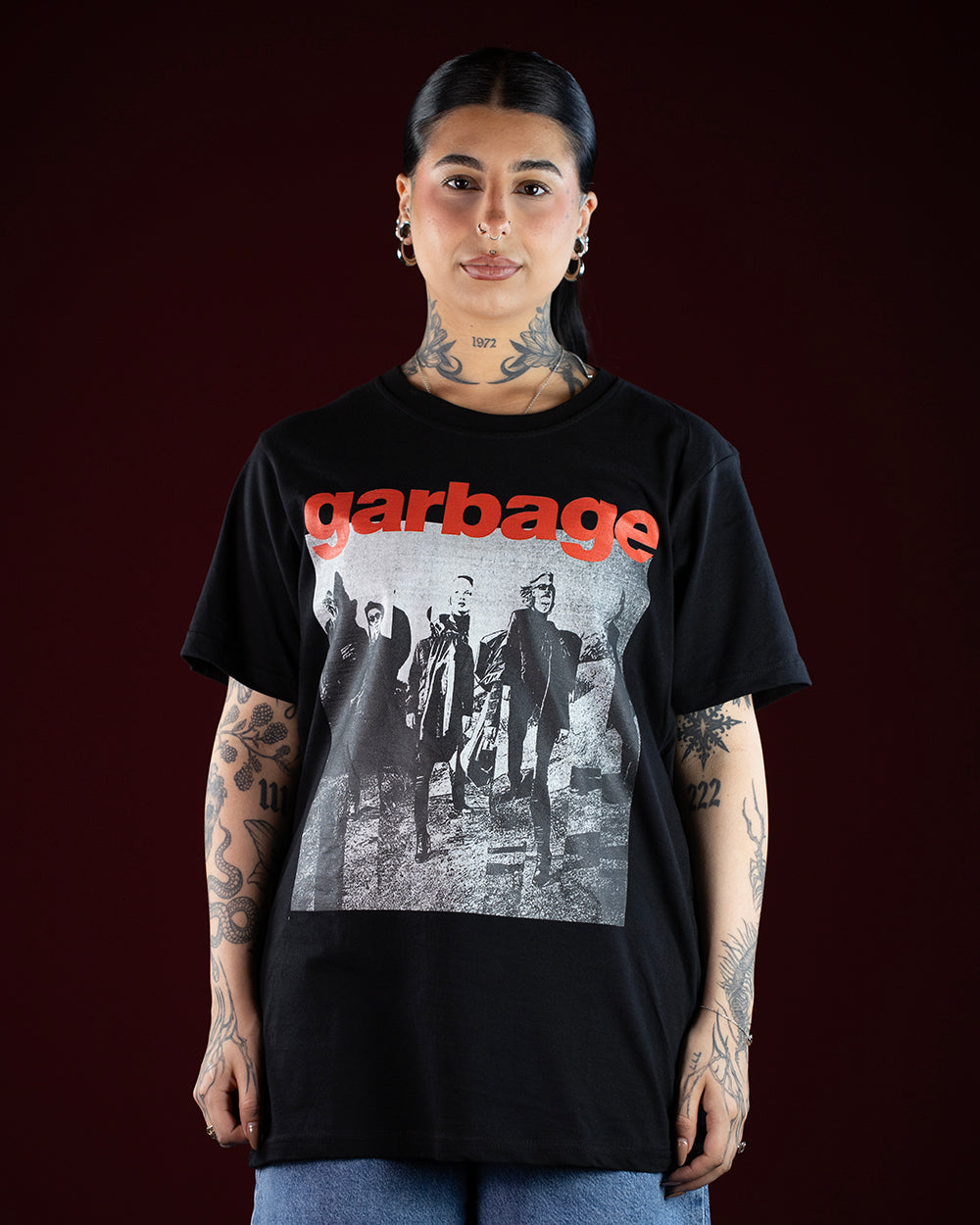 Garbage Photo Segments Black T-Shirt (Licensed Merchandise)