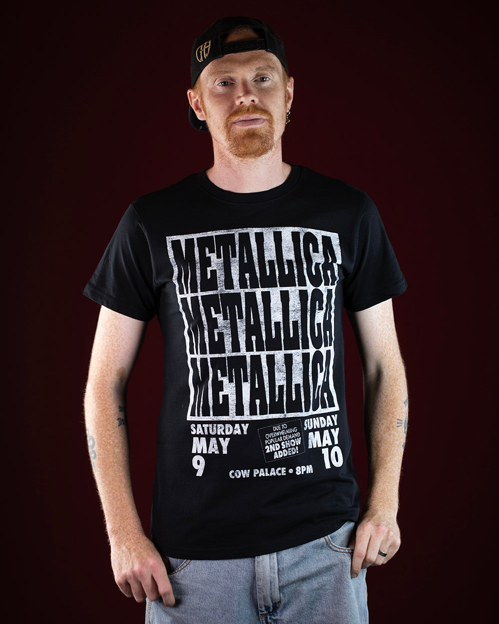 Metallica Cow Palace Black T-Shirt (Licensed Merchandise)