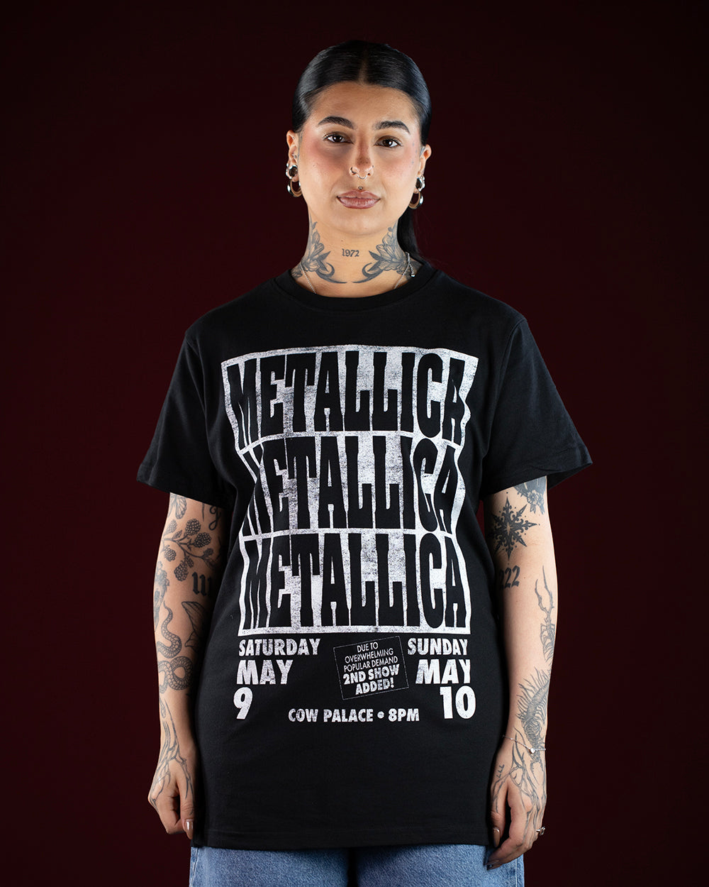 Metallica Cow Palace Black T-Shirt (Licensed Merchandise)