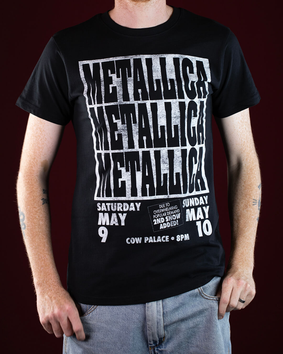 Metallica Cow Palace Black T-Shirt (Licensed Merchandise)