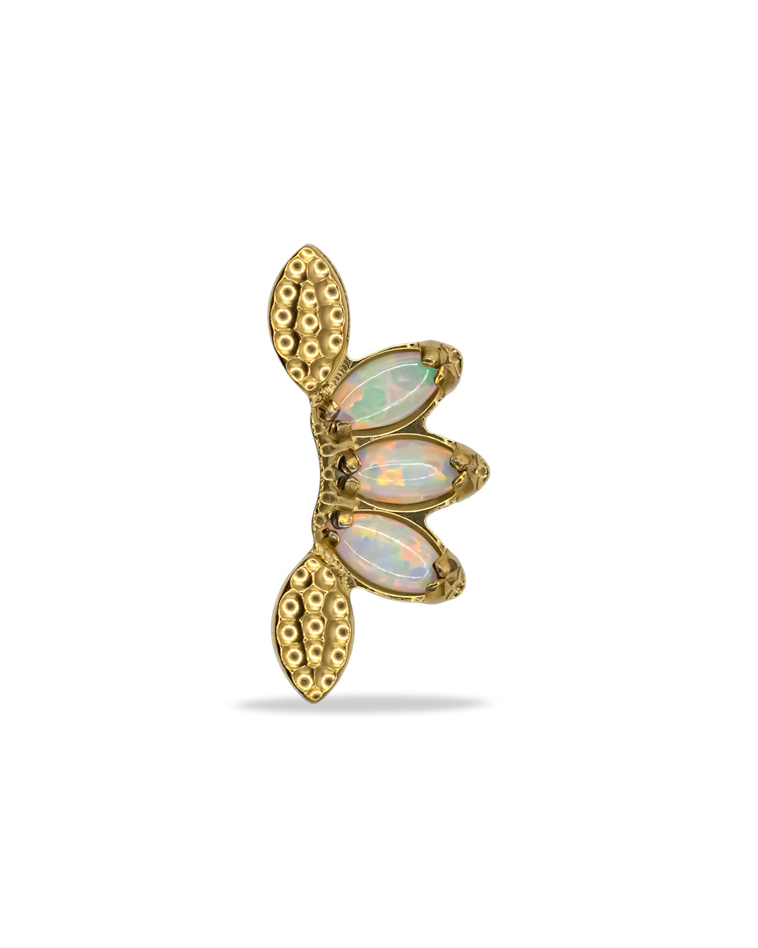 Golden Opal Marquise Fan 16g Titanium Internal Thread Labret