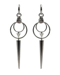 Long Spike Drop Hoop Earrings