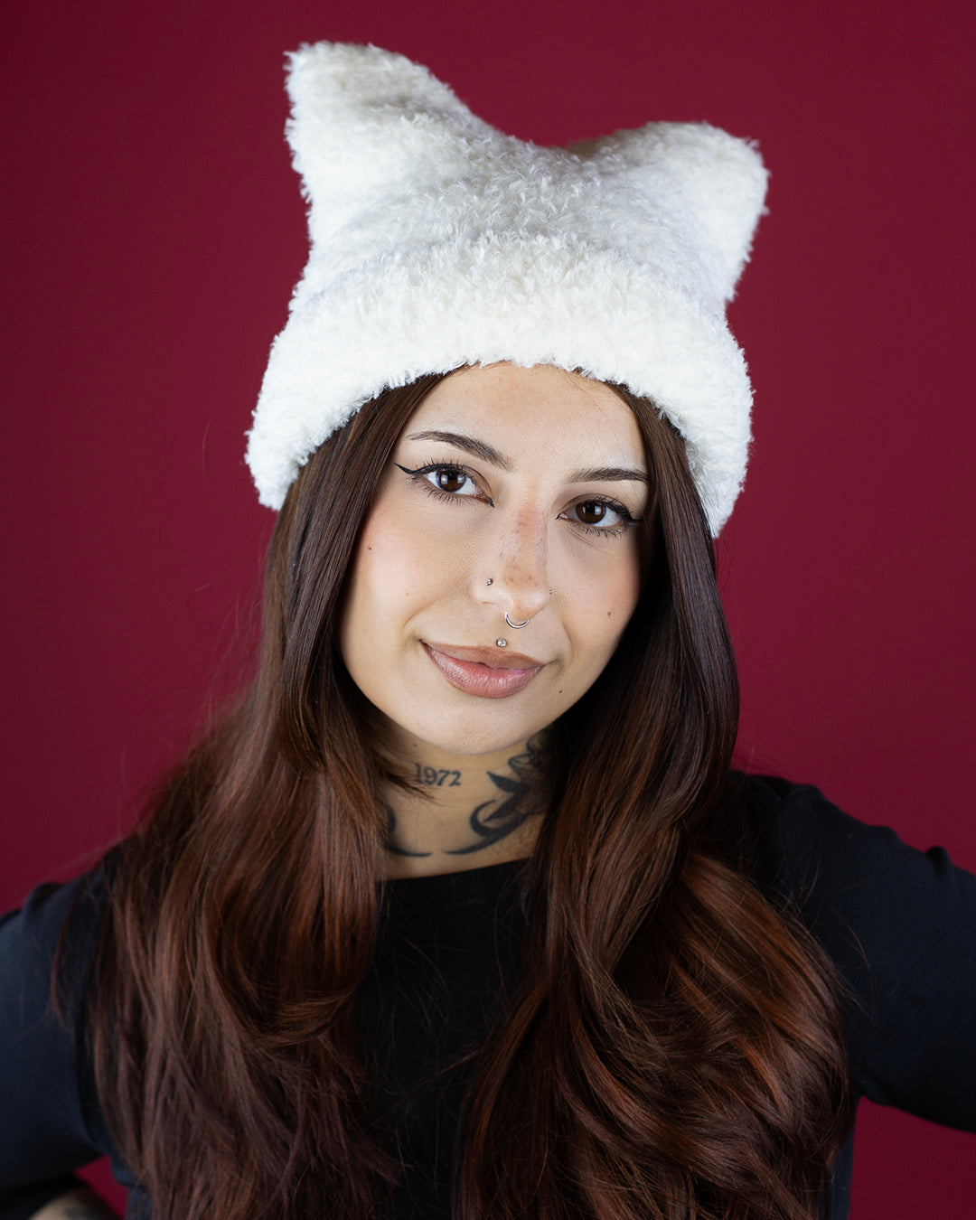 Sweet Vengeance Kitten Ear White Beanie