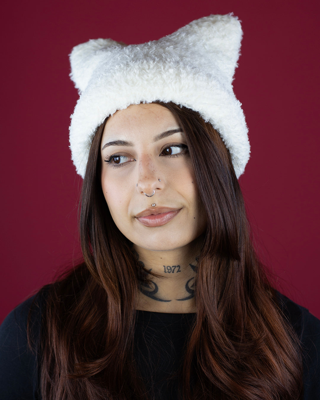 Sweet Vengeance Kitten Ear White Beanie
