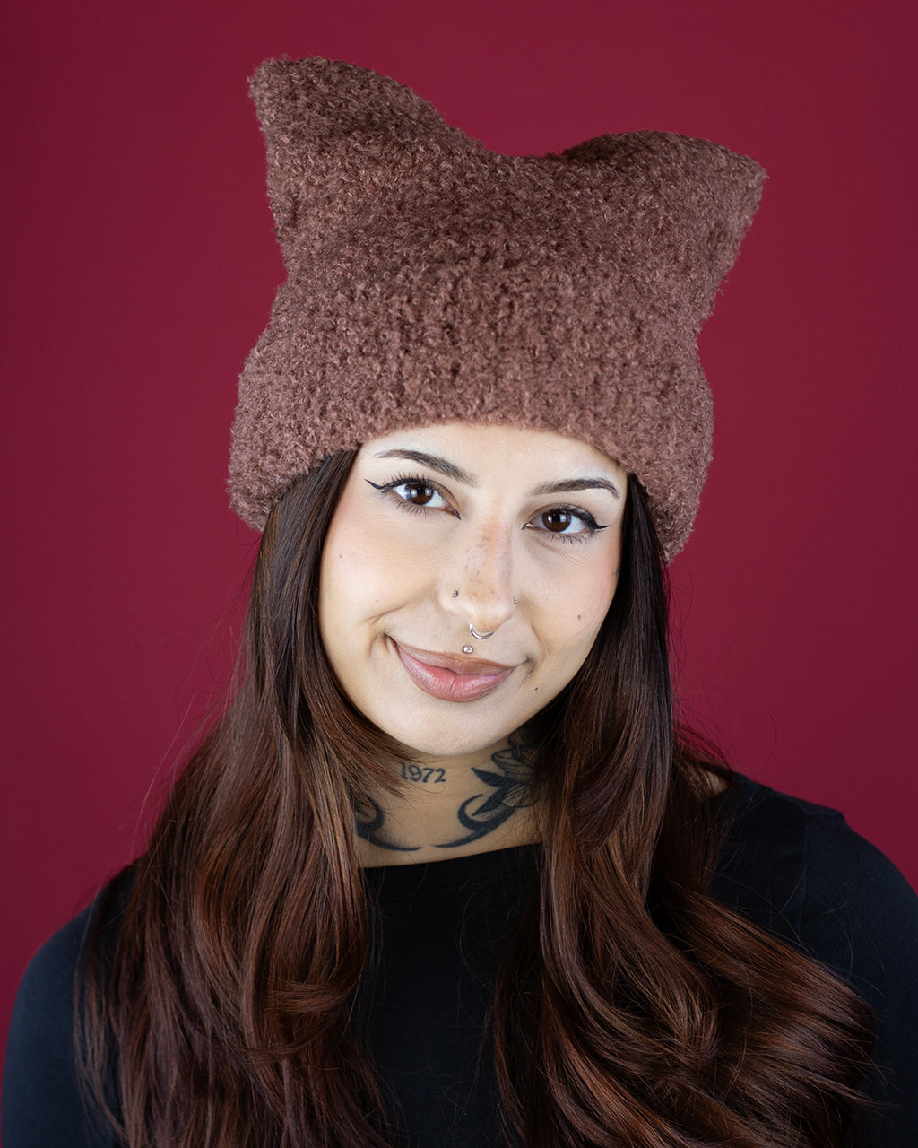 Sweet Vengeance Kitten Ear Brown Teddy Beanie