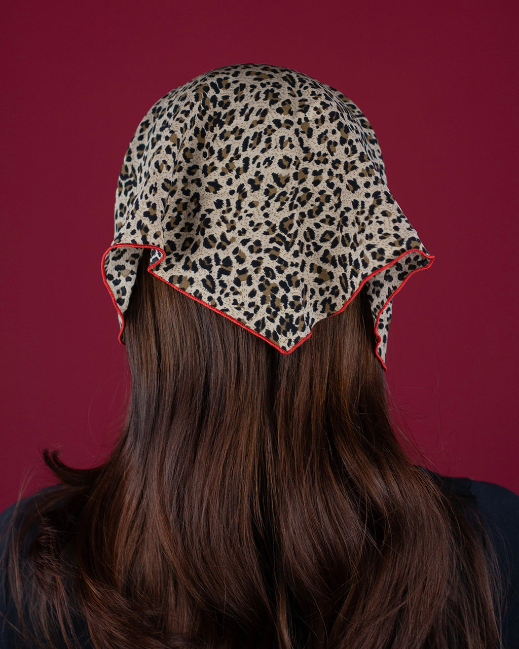 Sweet Vengeance Triangular Head Scarf – Leopard/Red