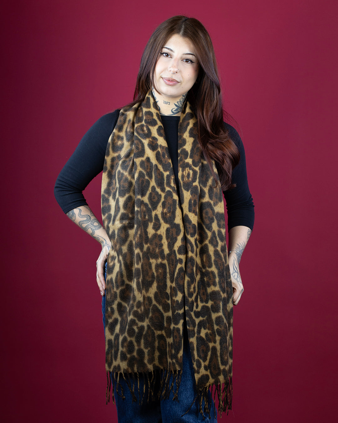 Sweet Vengeance Leopard Print Neck Scarf