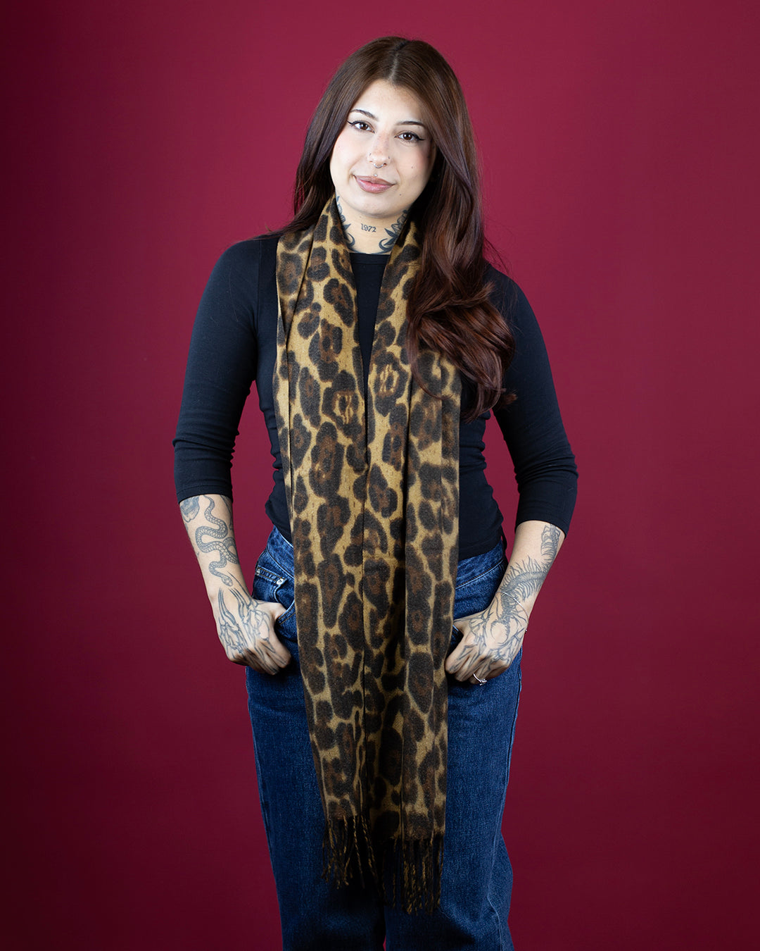 Sweet Vengeance Leopard Print Neck Scarf