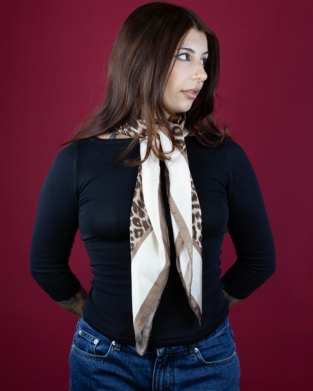 Sweet Vengeance Silk Leopard Multi-Use Scarf/Wrap