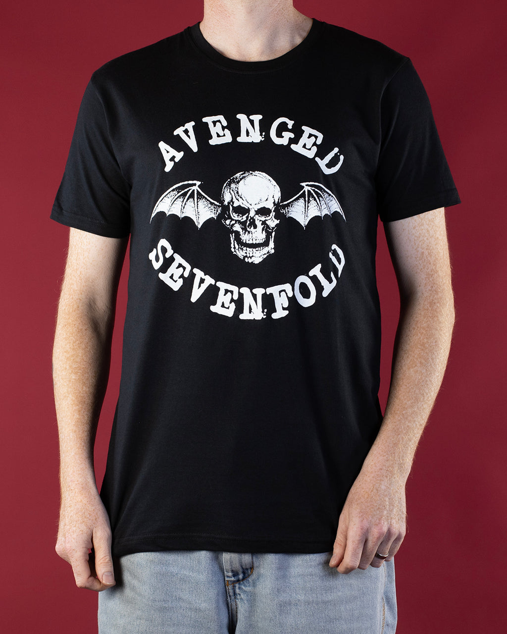 Avenged Sevenfold Classic Deathbat T-Shirt Black (Licensed Merch)