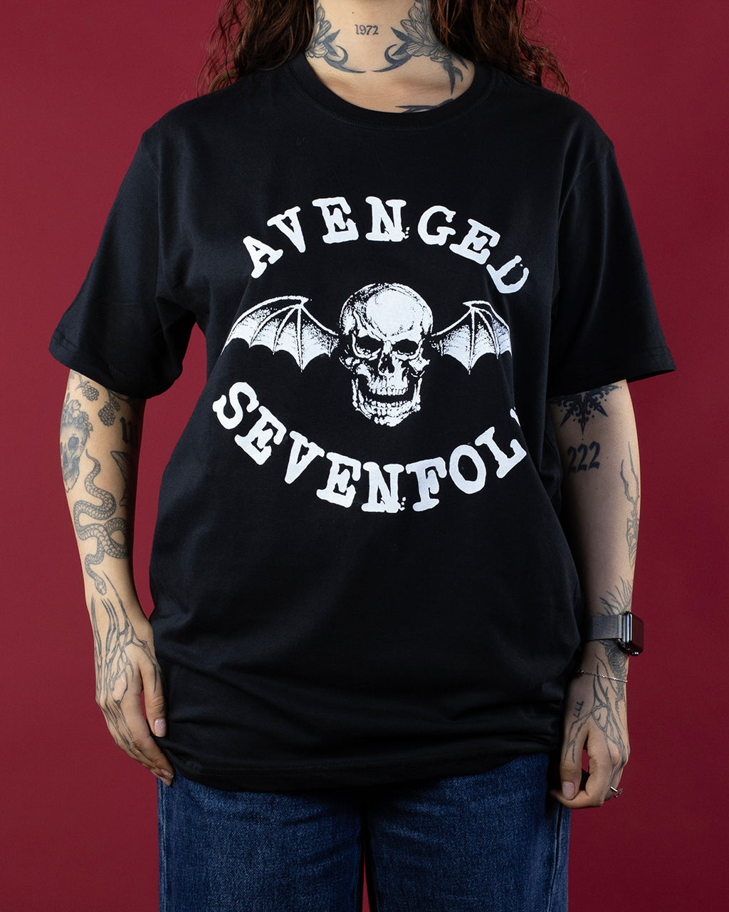 Avenged Sevenfold Classic Deathbat T-Shirt Black (Licensed Merch)