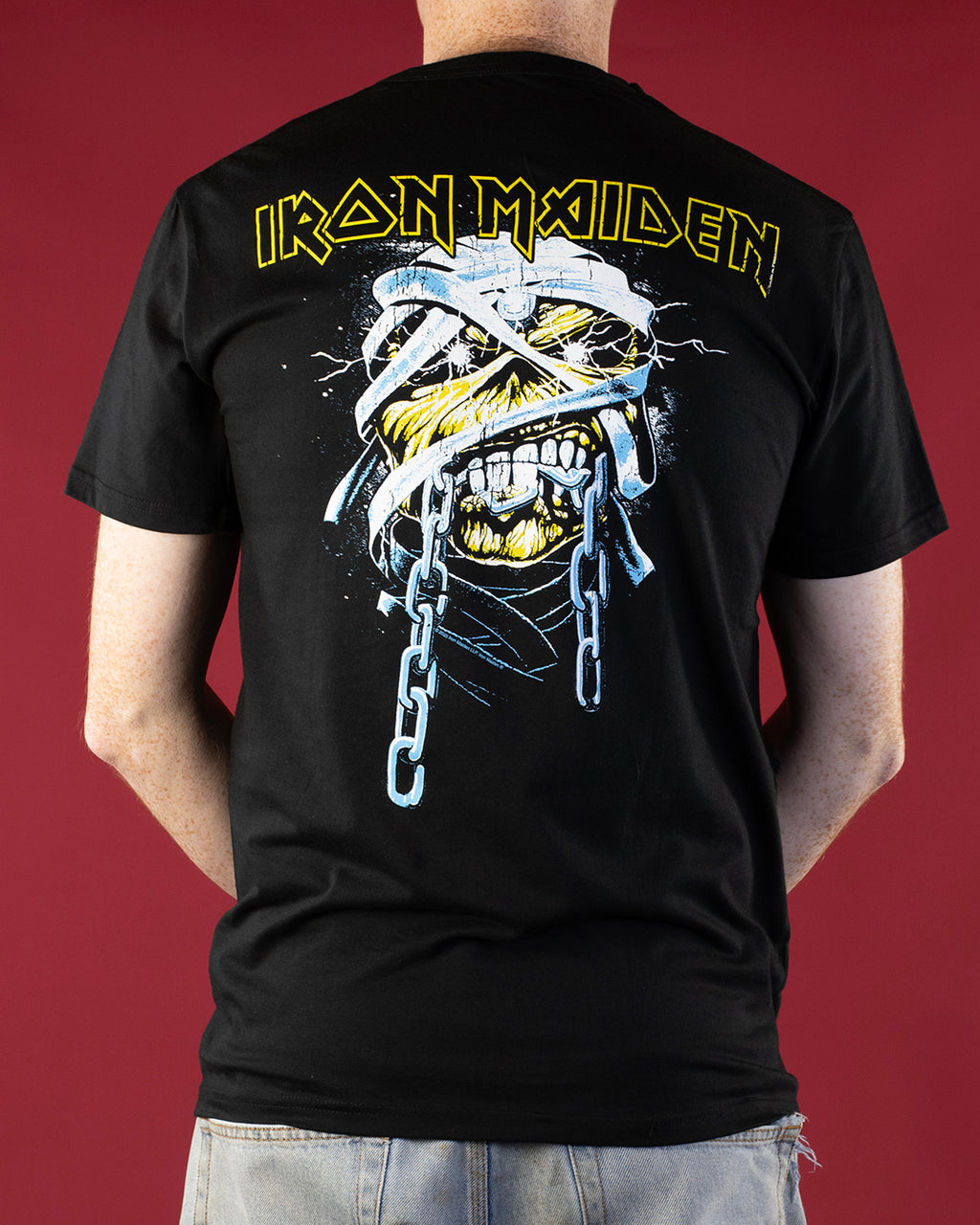 Iron Maiden Powerslave Head & Logo T-Shirt Black (Licensed Merch)