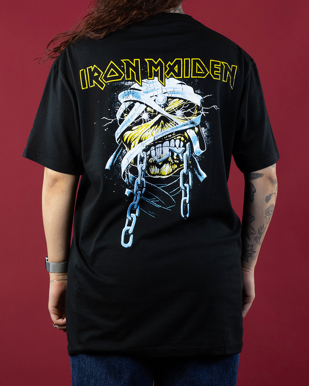 Iron Maiden Powerslave Head & Logo T-Shirt Black (Licensed Merch)