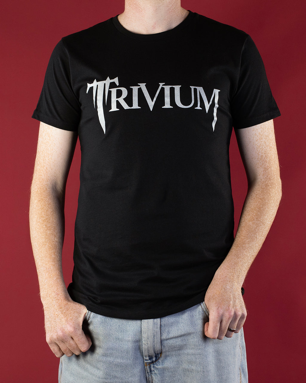Trivium Classic Logo Metallic Print T-Shirt Black (Licensed Merch)