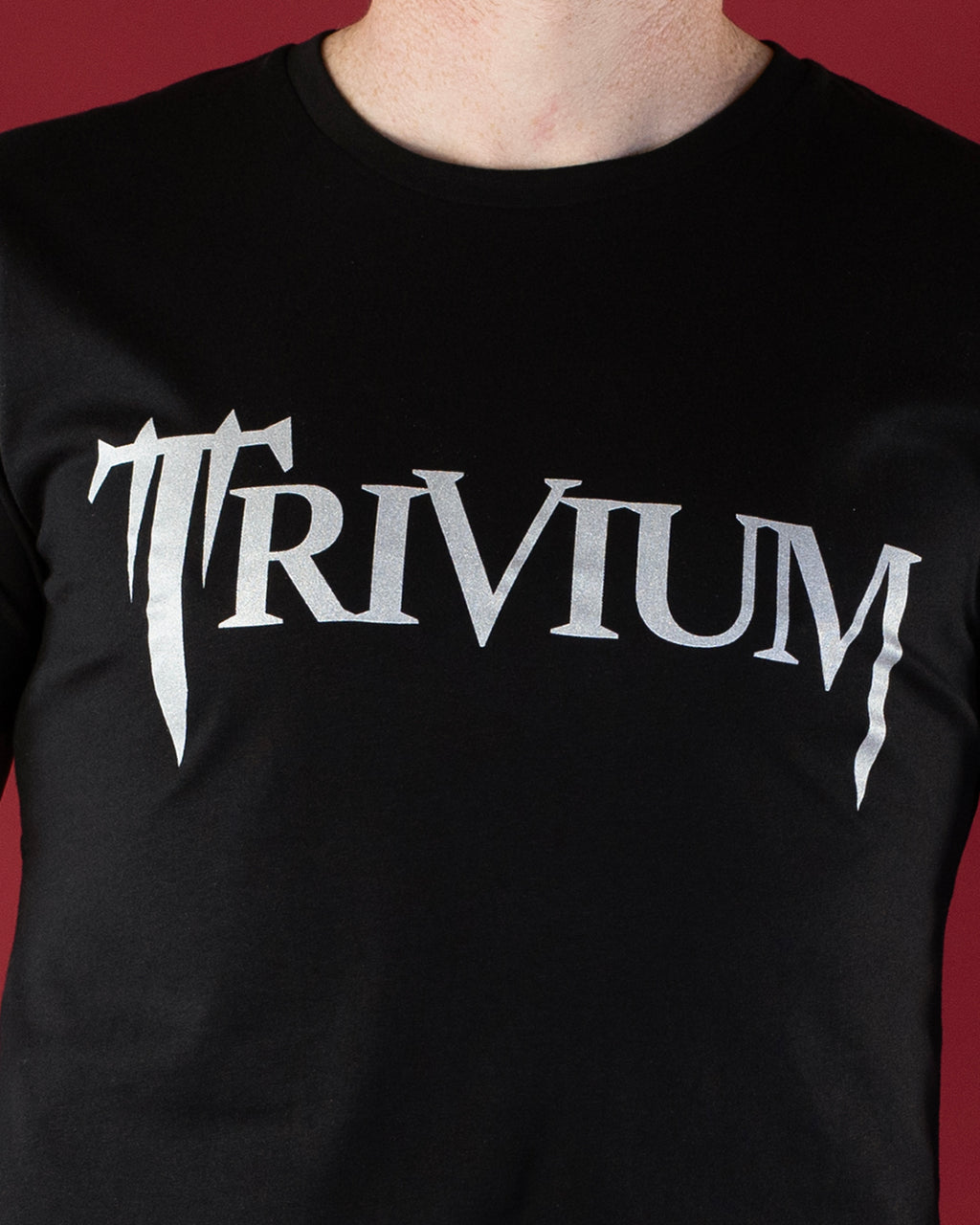 Trivium Classic Logo Metallic Print T-Shirt Black (Licensed Merch)
