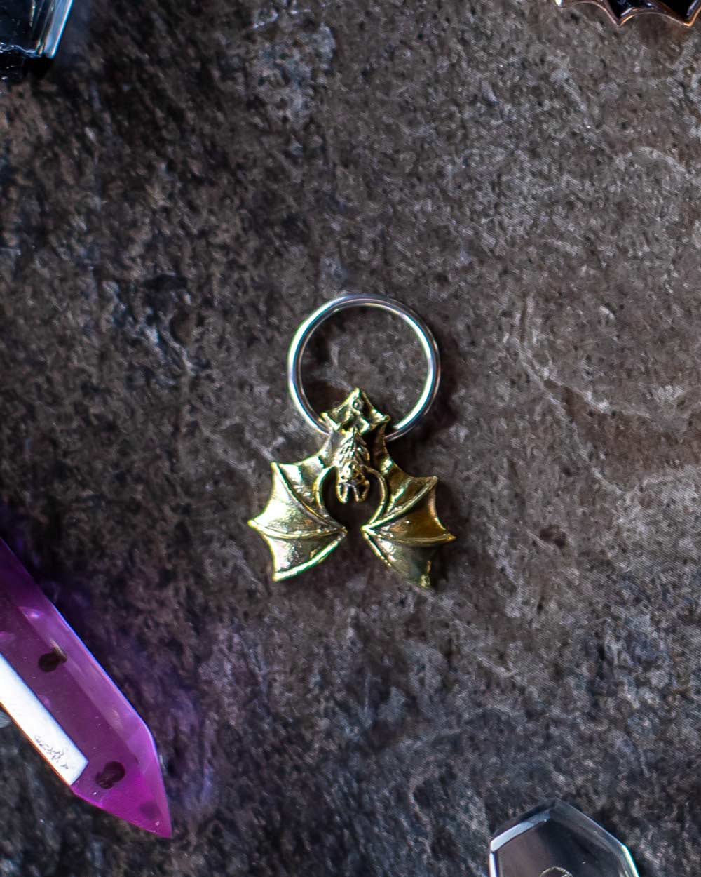 Brass Bat Ball Captive Ring