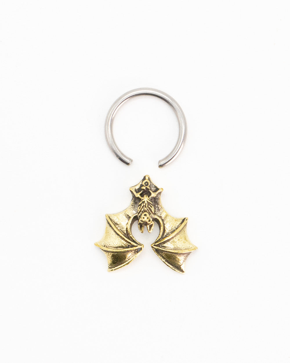 Brass Bat Ball Captive Ring