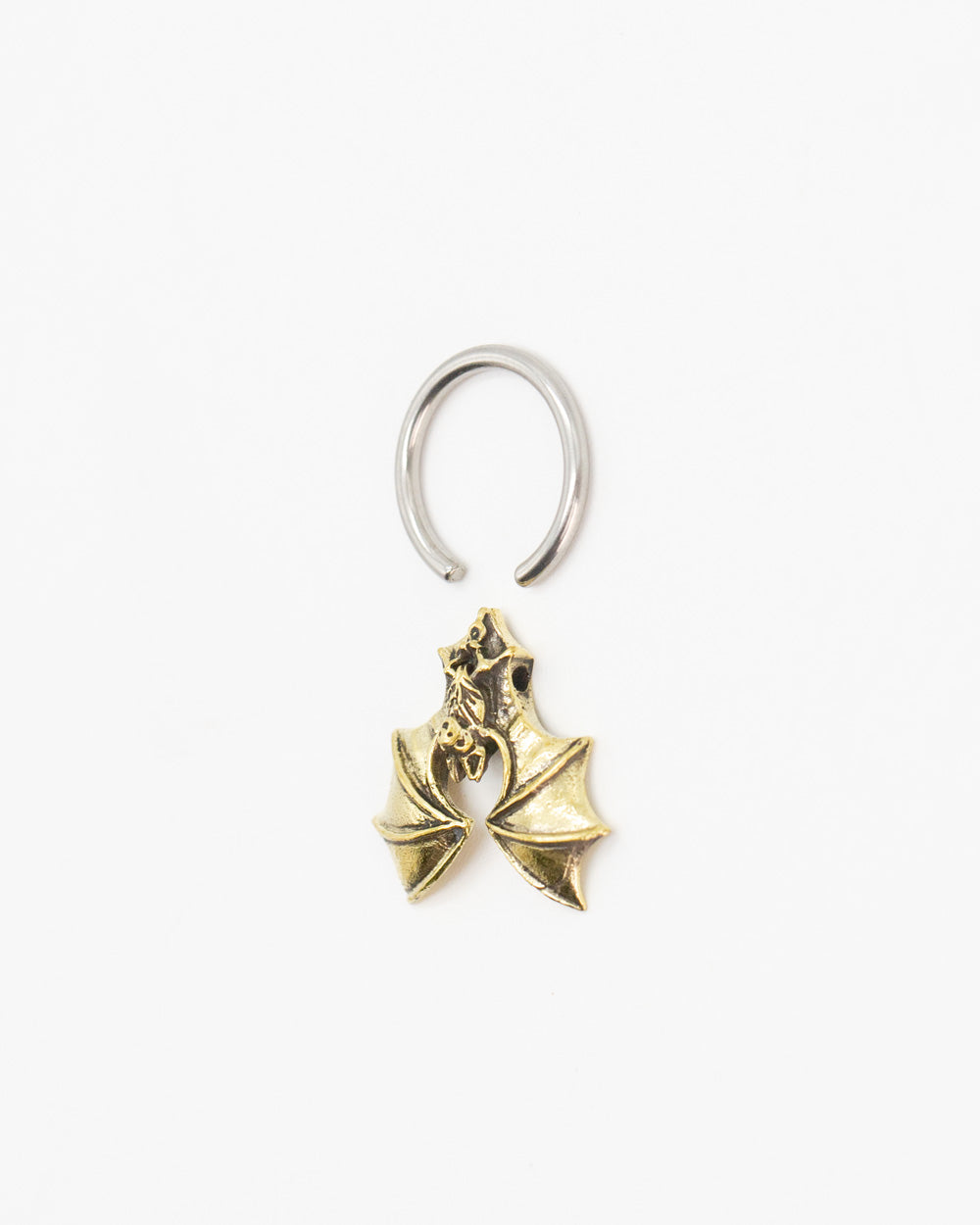 Brass Bat Ball Captive Ring