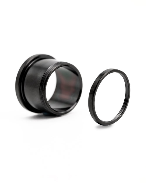 Black Steel Threaded Ear Tunnel