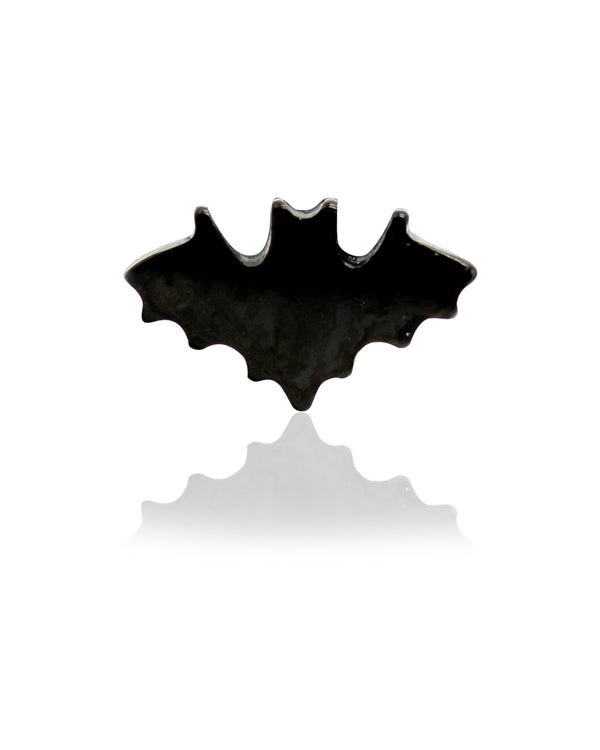 Gothic Obsidian Bat Labret Bar
