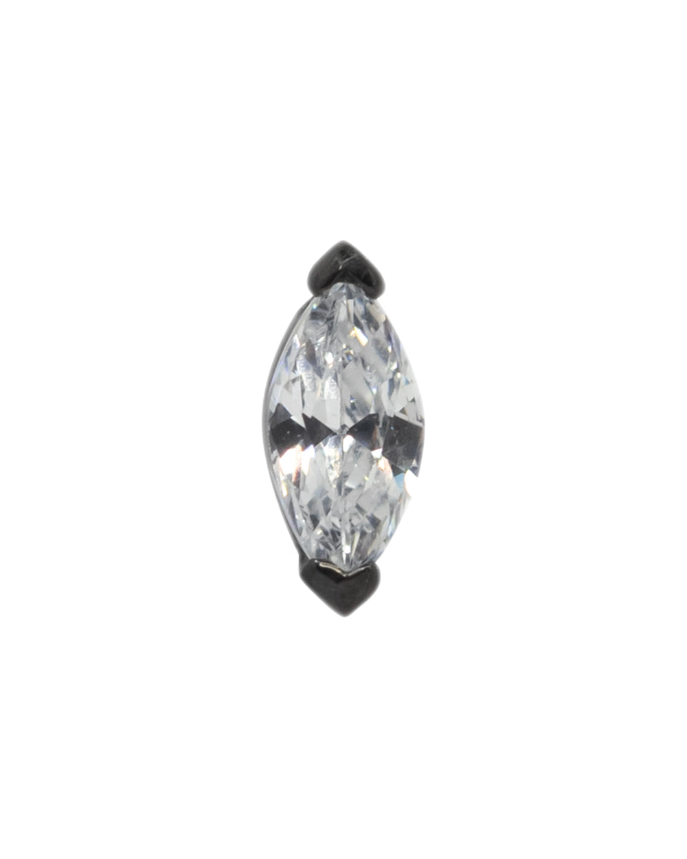 Black PVD Set Cubic Zironia Internally Threaded Attachment