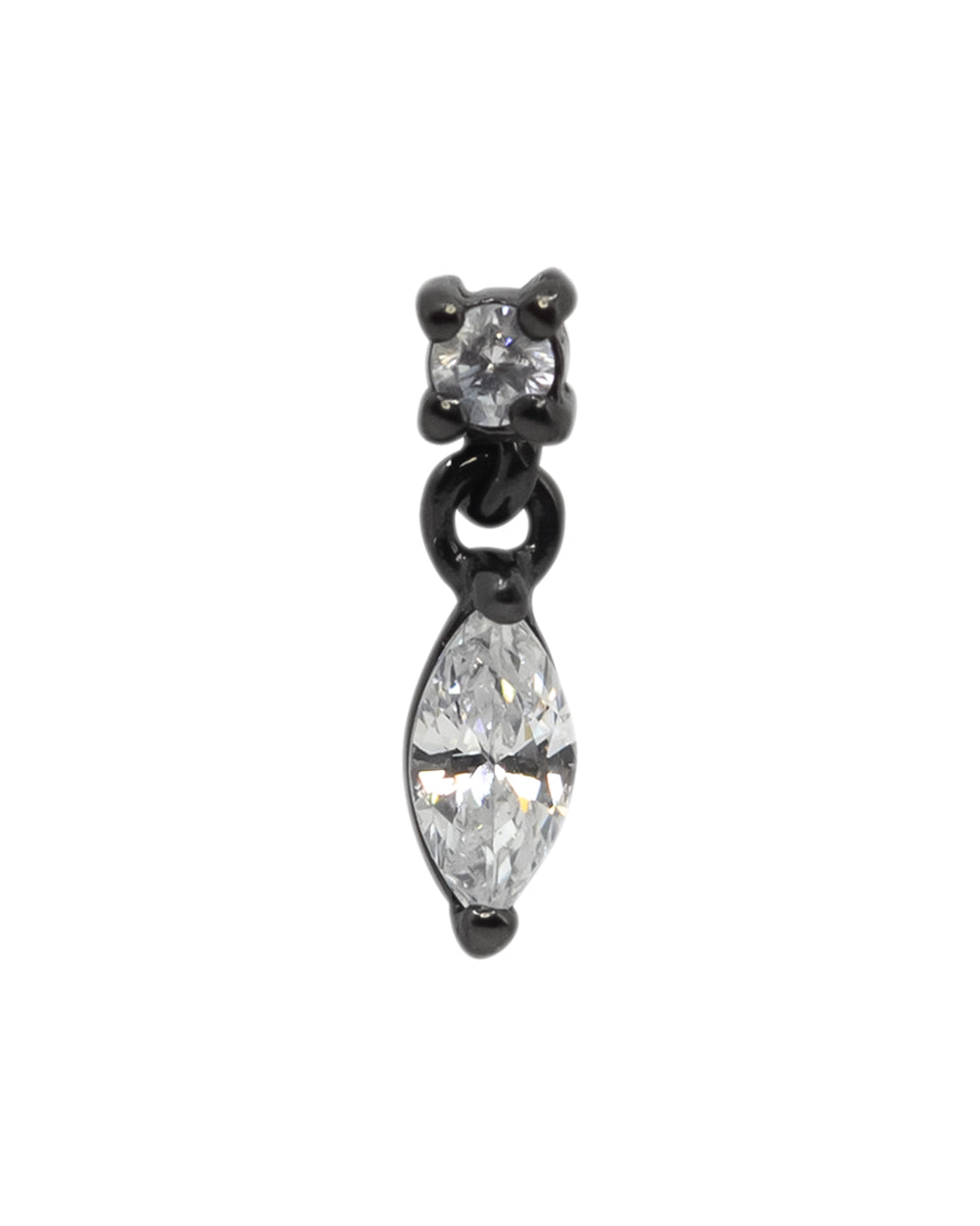 Black Dangle Diamonte Internally Threaded Attachment
