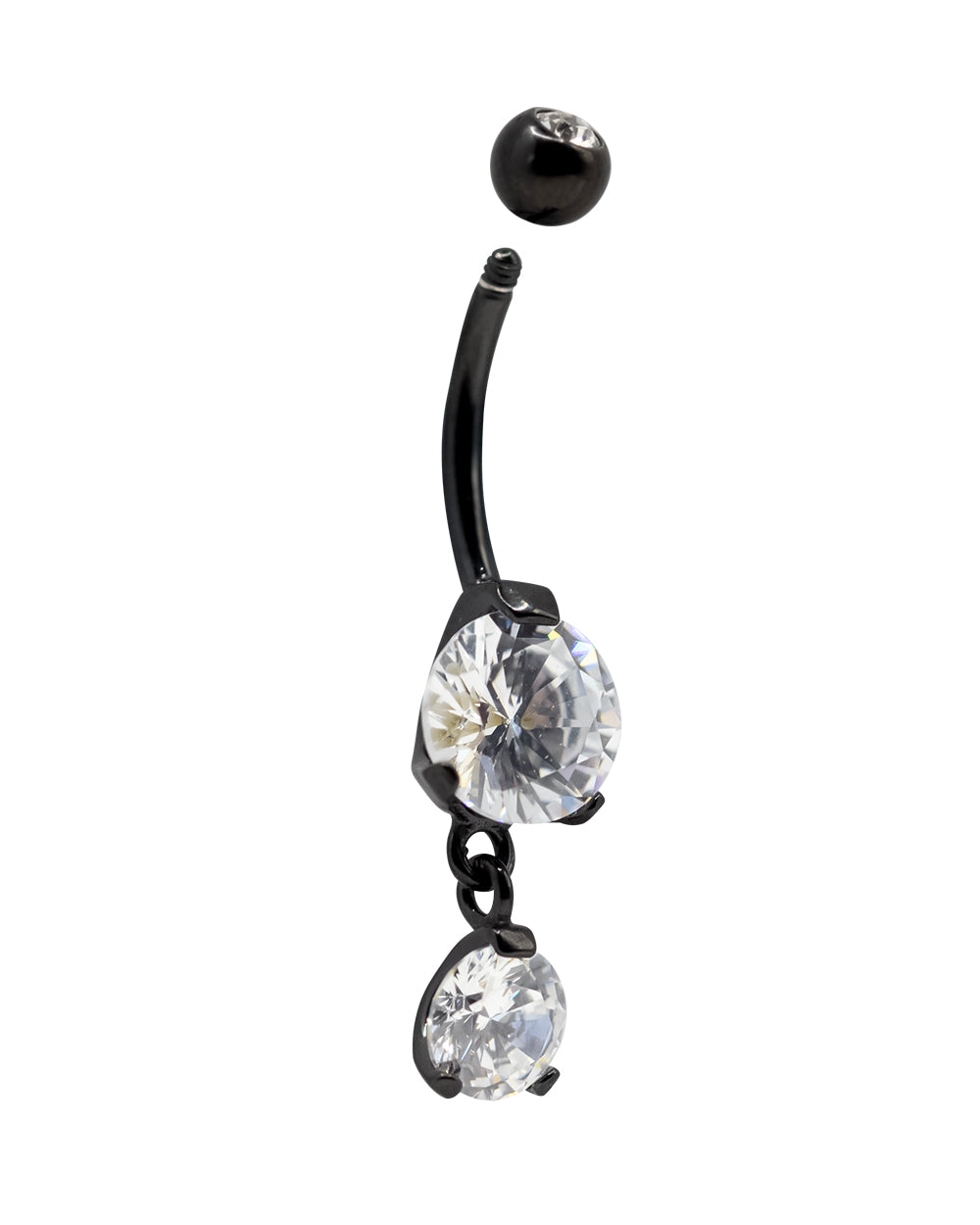 Dangly Black PVD Navel Bar