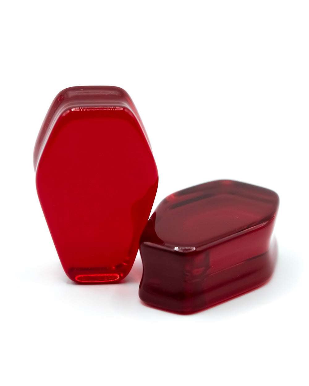 Coffin Glass Plug - Red