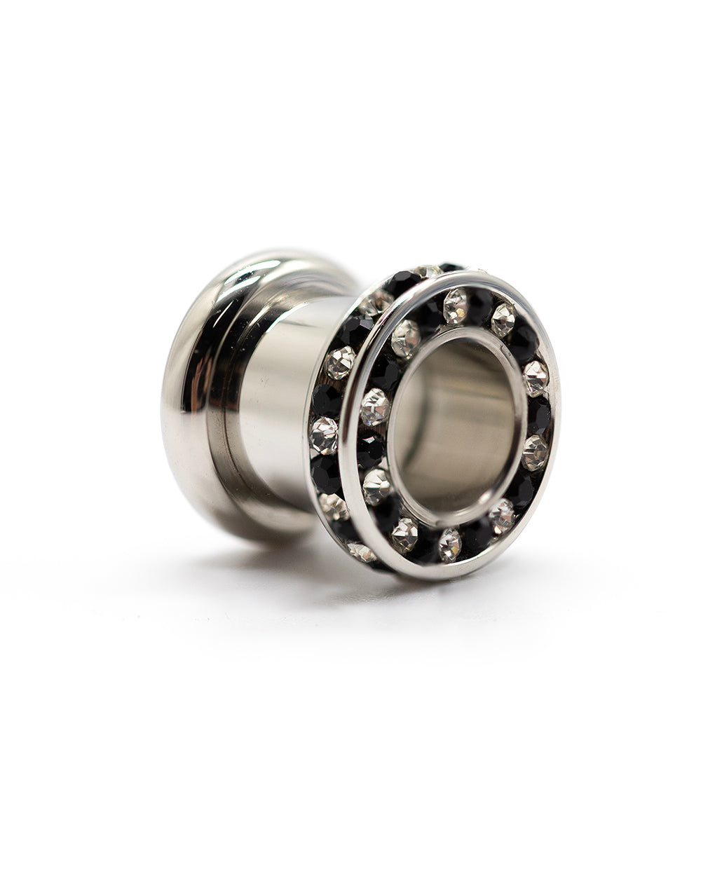 Double Edged Channel Set Jewelled Internally Threaded Tunnel