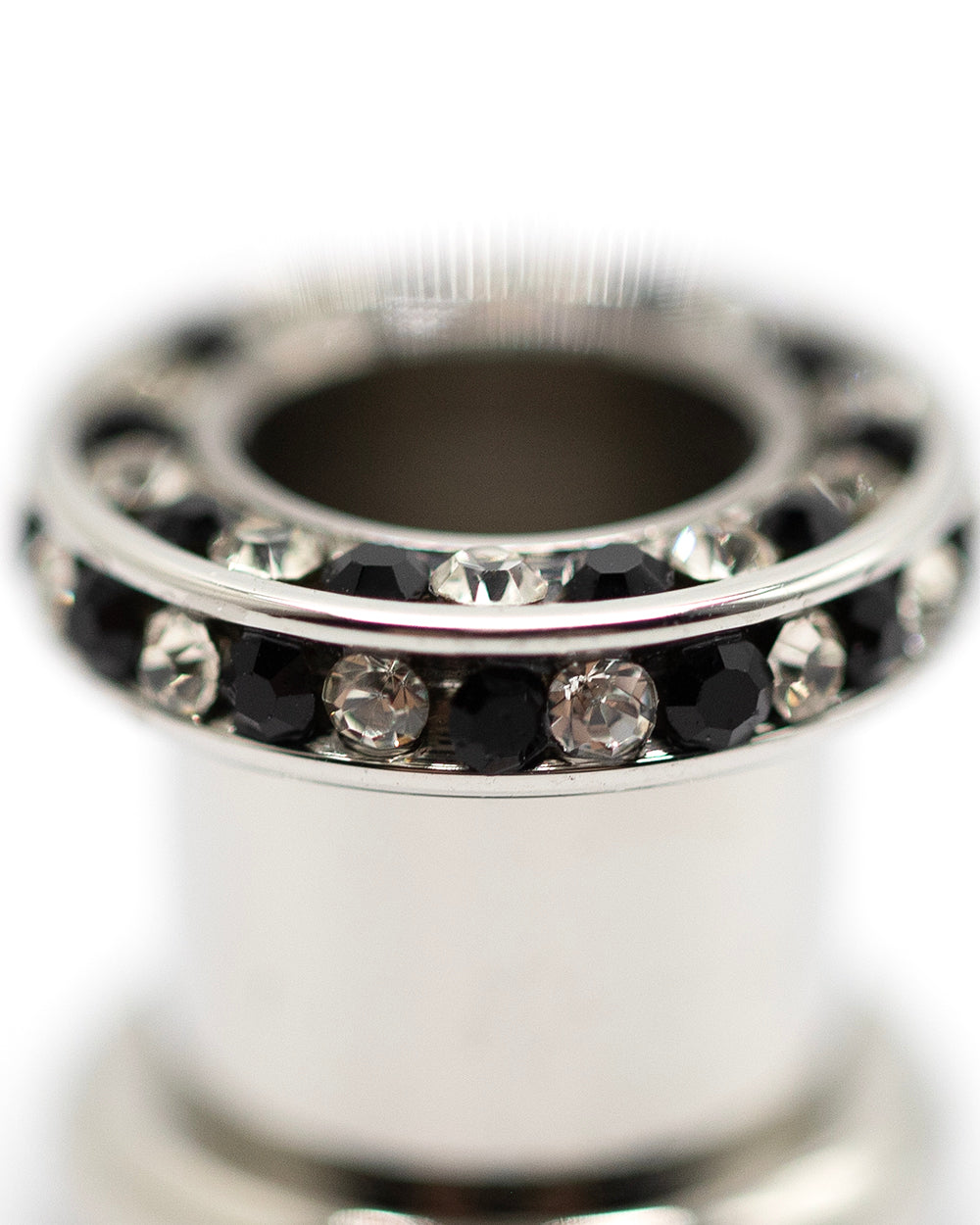 Double Edged Channel Set Jewelled Internally Threaded Tunnel