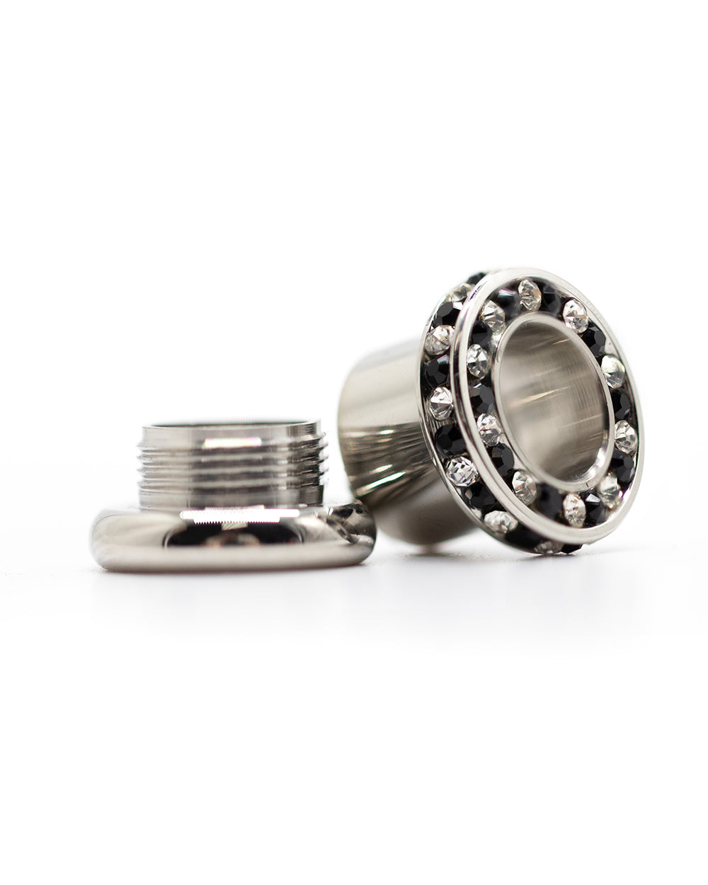 Double Edged Channel Set Jewelled Internally Threaded Tunnel