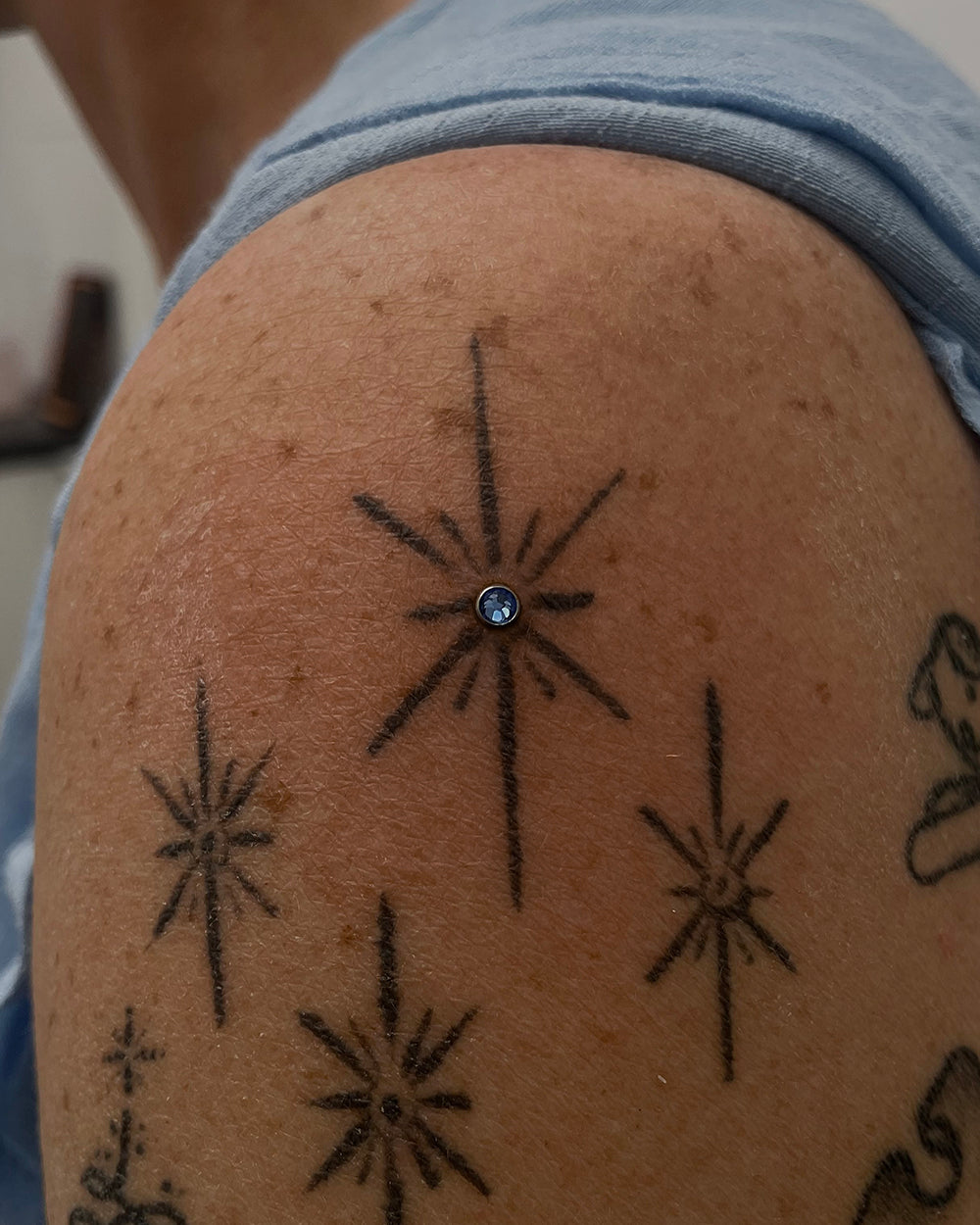Sapphire Jewelled Titanium Dermal Top